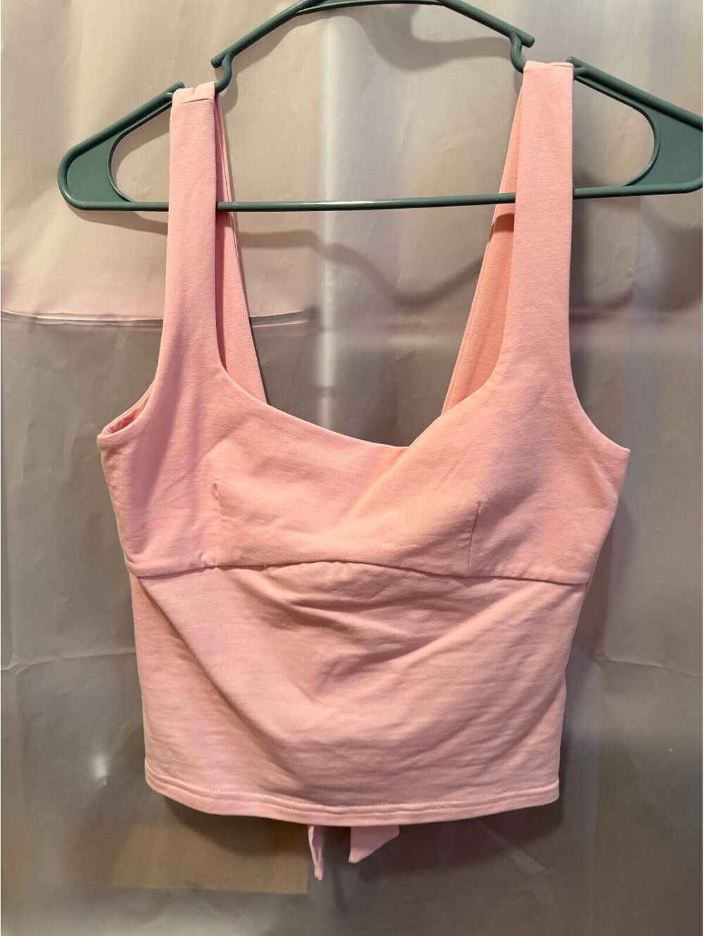 Edikted Pink Sleeveless Crop Top with Back Bow Detail Size Small